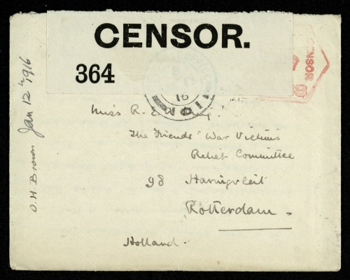 Envelope opened by censor