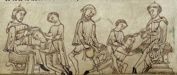 Treating cranial fissures. (f. 243v)