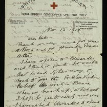 RCT14/101-front: Letter from George to Robert written just after the end of the war while he was still working for the Ambulance Service.